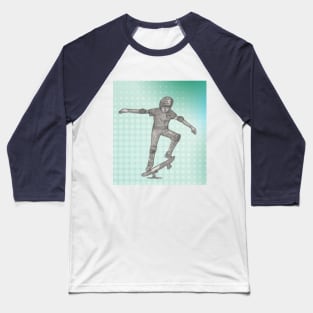 Young Boy on Scateboard Baseball T-Shirt